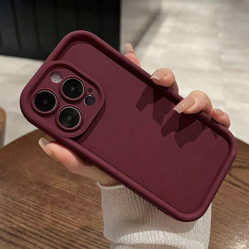 Solid Color Phone Case, Shockproof Phone Protective Cover, Phone Accessory Compatible with iPhone 11 12 13 14 15 16 Pro Max