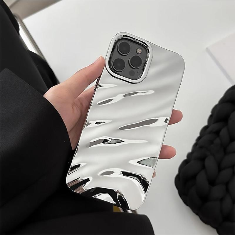 Simple Wave Pattern Phone Case, Decorative Phone Protector Cover, Shockproof Phone Cases, Phone Accessories Compatible with iPhone 12 13 14 iPhone 15 16 Pro Max Case