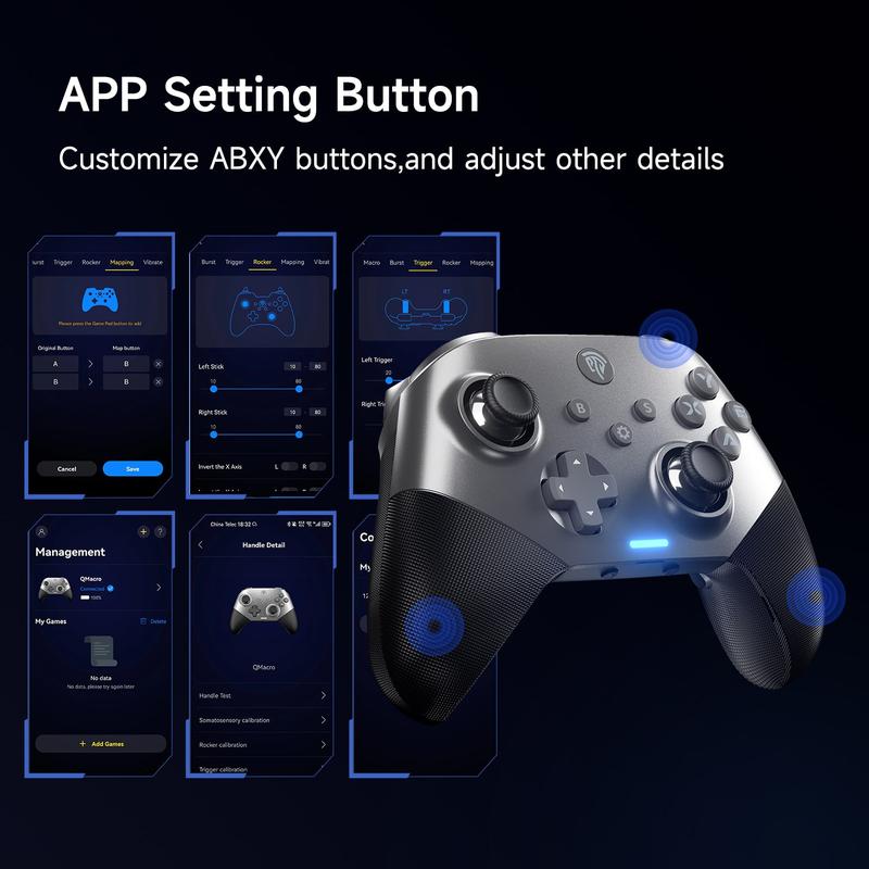 50% OFF Limited Time EasySMX X10 PC Controller Enhanced Wireless Bluetooth Controller with a Swappable Faceplate Hall Joysticks and Triggers for PC Switch Steam Android TV Android and iOS Mobile Not compatible with XBOX