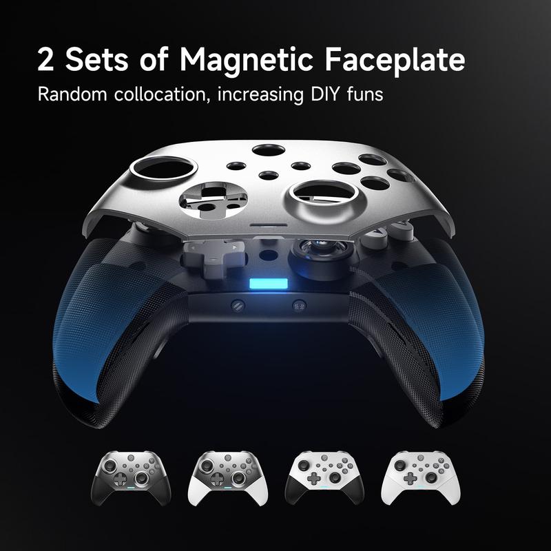 50% OFF Limited Time EasySMX X10 PC Controller Enhanced Wireless Bluetooth Controller with a Swappable Faceplate Hall Joysticks and Triggers for PC Switch Steam Android TV Android and iOS Mobile Not compatible with XBOX