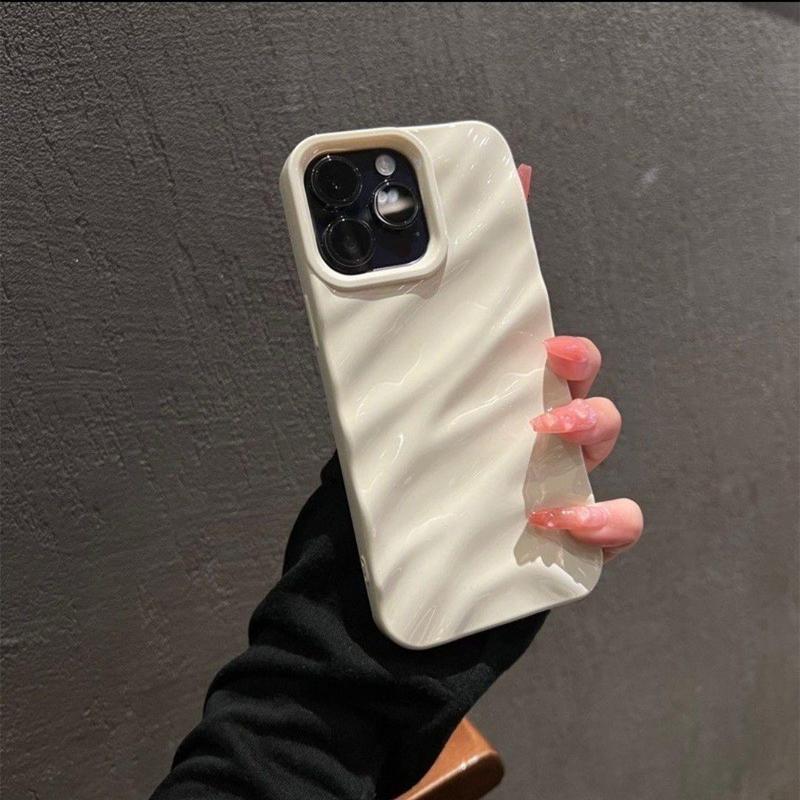 Simple Wave Pattern Phone Case, Decorative Phone Protector Cover, Shockproof Phone Cases, Phone Accessories Compatible with iPhone 12 13 14 iPhone 15 16 Pro Max Case