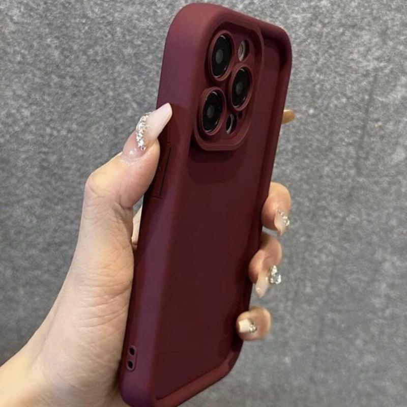 Solid Color Phone Case, Shockproof Phone Protective Cover, Phone Accessory Compatible with iPhone 11 12 13 14 15 16 Pro Max