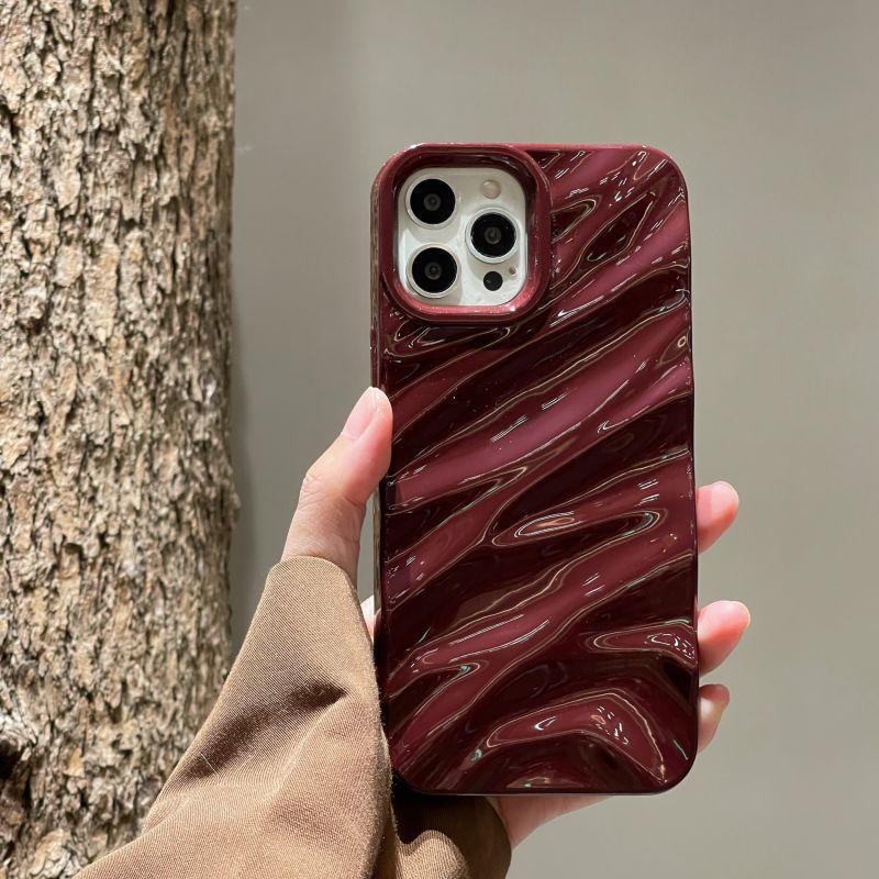 Simple Wave Pattern Phone Case, Decorative Phone Protector Cover, Shockproof Phone Cases, Phone Accessories Compatible with iPhone 12 13 14 iPhone 15 16 Pro Max Case