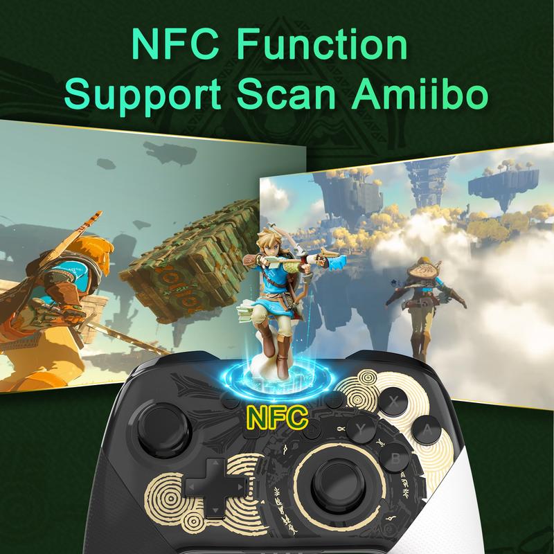 Switch Pro Controller, Wireless Switch Pro Controllers with NFC Dual HD Vibration Screenshot Wake-up Function Auto-Pairing Motion Control 1300mAH High Performance Battery, Upgraded Gamepad Switch Remote Replacement for Switch Switch Lite Switch OLED