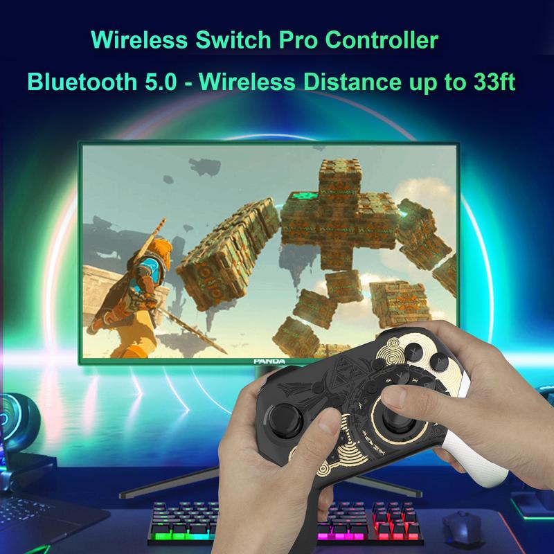 Switch Pro Controller, Wireless Switch Pro Controllers with NFC Dual HD Vibration Screenshot Wake-up Function Auto-Pairing Motion Control 1300mAH High Performance Battery, Upgraded Gamepad Switch Remote Replacement for Switch Switch Lite Switch OLED