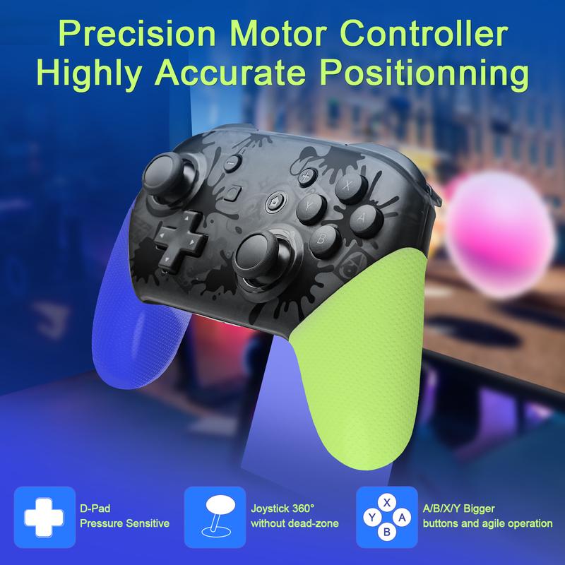 Switch Pro Controller, Wireless Switch Pro Controllers with NFC Dual HD Vibration Screenshot Wake-up Function Auto-Pairing Motion Control 1300mAH High Performance Battery, Upgraded Gamepad Switch Remote Replacement for Switch Switch Lite Switch OLED