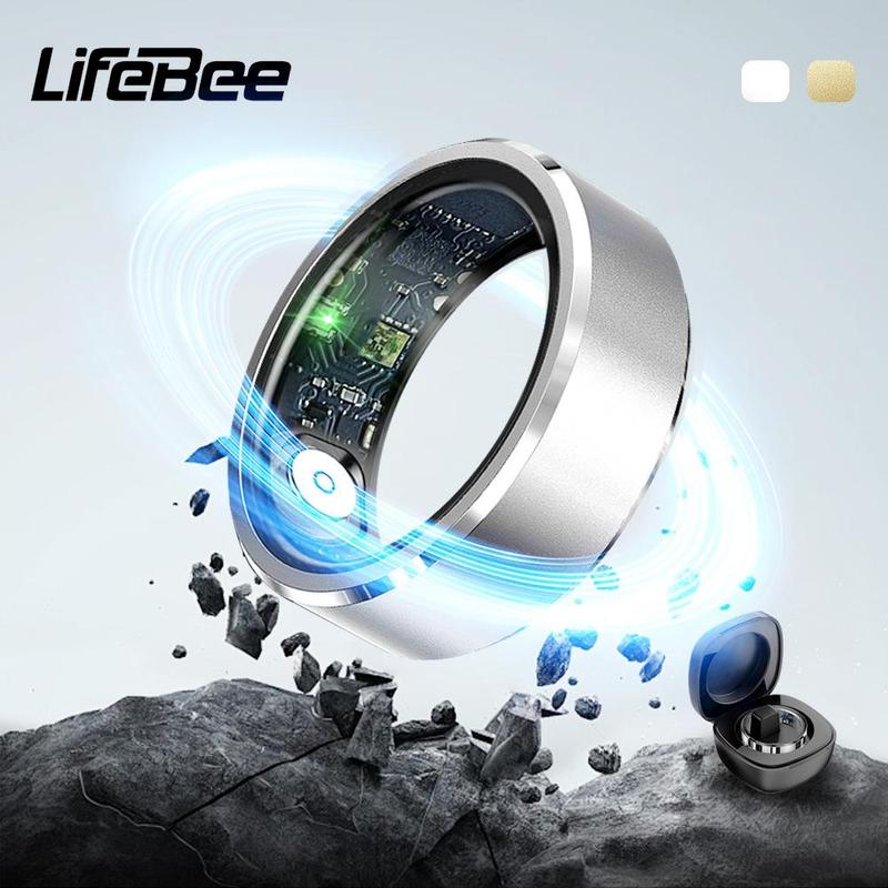 LIFEBEE Smart Ring with Charging Case, 1 Count Portable Fitness Tracker, Multipurpose Wearable Ring for Phone Camera Control