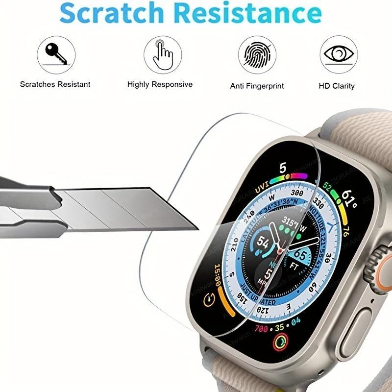 Tempered Glass Smart Watch Screen Protector, 2 Counts HD Screen Protective Film, Smart Watch Accessories Compatible with Apple Watch Ultra Ultra 2