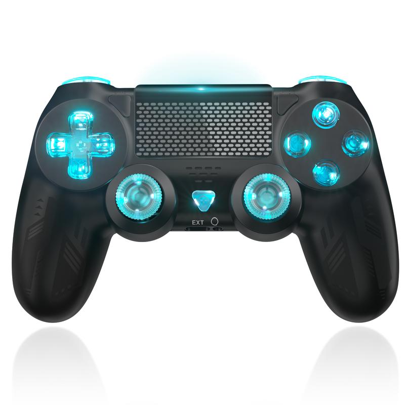 Gaming Controller for PS4 with LED Light - Wireless PS4 Remote Joystick Compatible with Playstation 4 Slim Pro, Support Turbo Dual Vibration 6-Axis Motion Sensor  Touch Pad