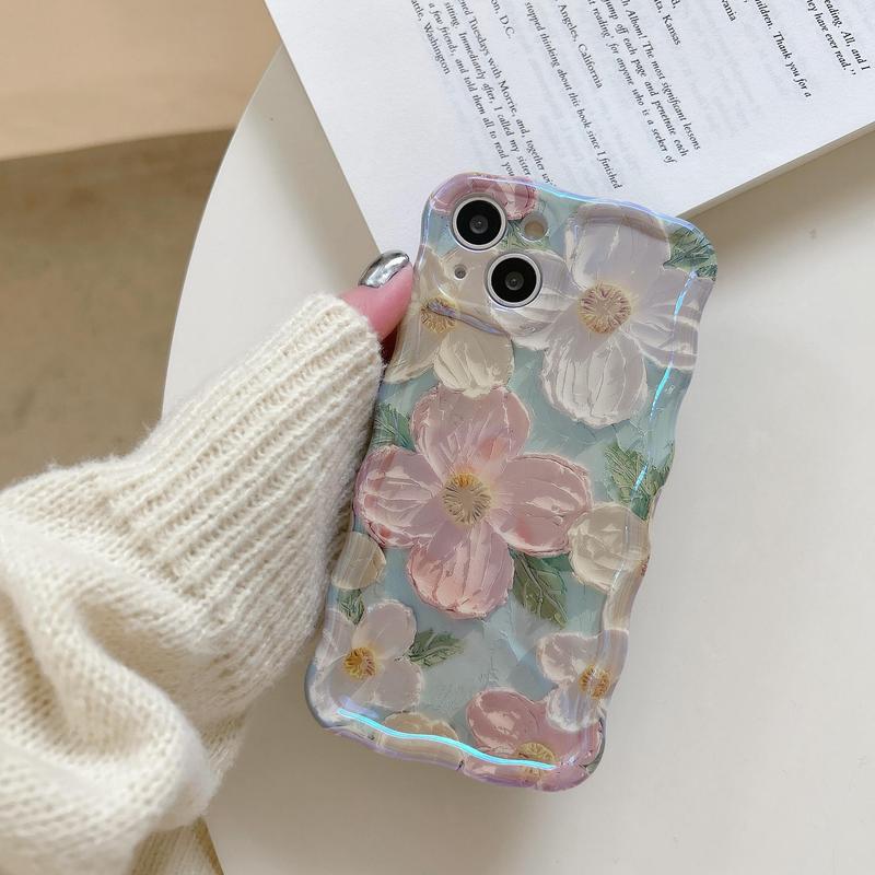 Fall Floral Pattern Phone Case, Decorative Phone Protector Cover, Phone Accessories Compatible With iPhone 11 12 13 14 15 Pro Max