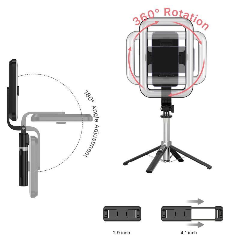 MyBat Pro Selfie Stick, Extendable SpotLight Tripod Stand with 8