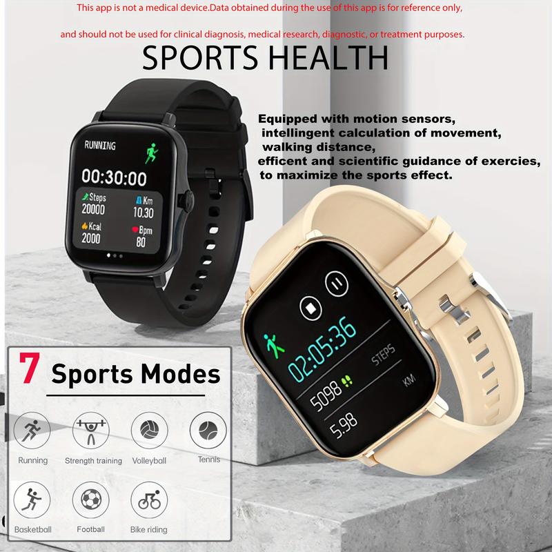 Smart Watch with SMS for Android iPhone, Fitness Tracking Watch, Sport Mode, Pedometer, Distance, Calories, with Call Function, a Variety of Sport Mode, a Variety of Interfaces to Choose Freely, Suitable for Both Men and Women