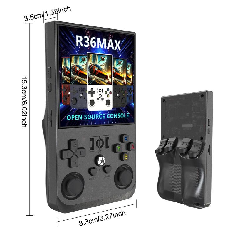 YLW R36MAX Open Source Handheld Game Console, 1 Set 4.0 Inch IPS HD Screen Game Console, Portable Retro Console with 18000+ Games, 26+ Emulators