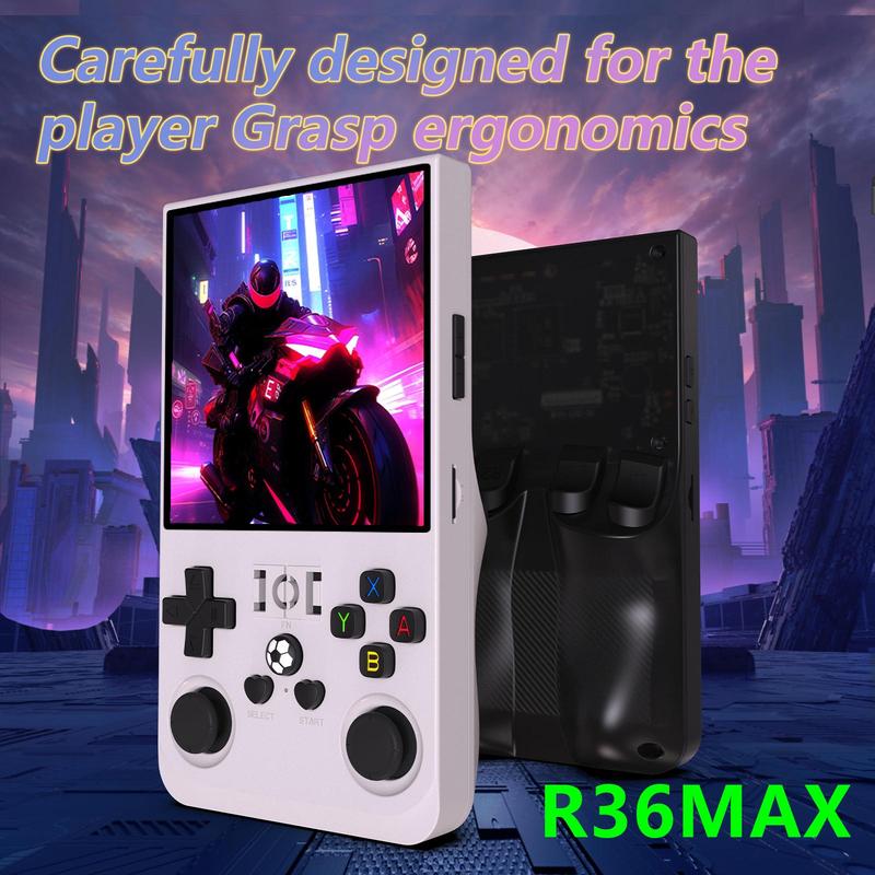 YLW R36MAX Open Source Handheld Game Console, 1 Set 4.0 Inch IPS HD Screen Game Console, Portable Retro Console with 18000+ Games, 26+ Emulators