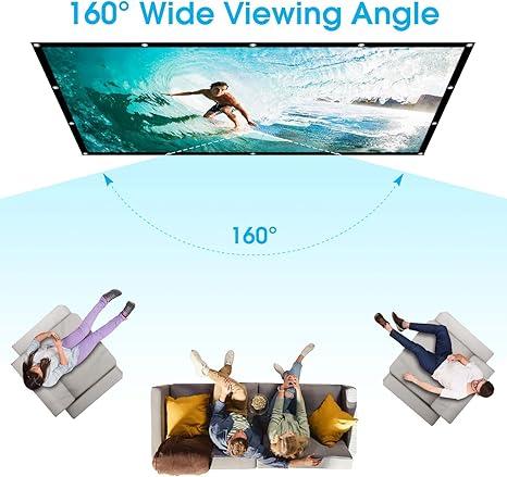 120inchs Portable Foldable Projector Screen, 16:9 HD Projector Film Screen, Anti-wrinkle Projector Accessories for Home Theater Outdoor Indoor Office Folding