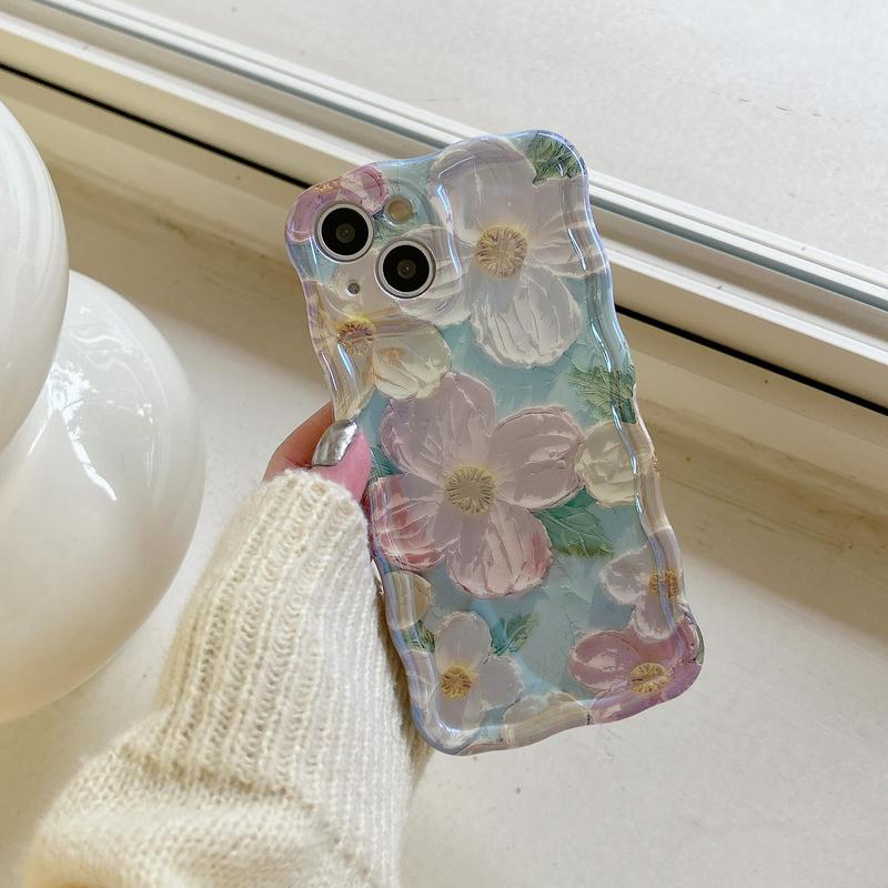 Fall Floral Pattern Phone Case, Decorative Phone Protector Cover, Phone Accessories Compatible With iPhone 11 12 13 14 15 Pro Max