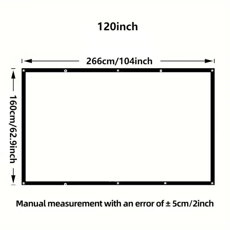 120inchs Portable Foldable Projector Screen, 16:9 HD Projector Film Screen, Anti-wrinkle Projector Accessories for Home Theater Outdoor Indoor Office Folding