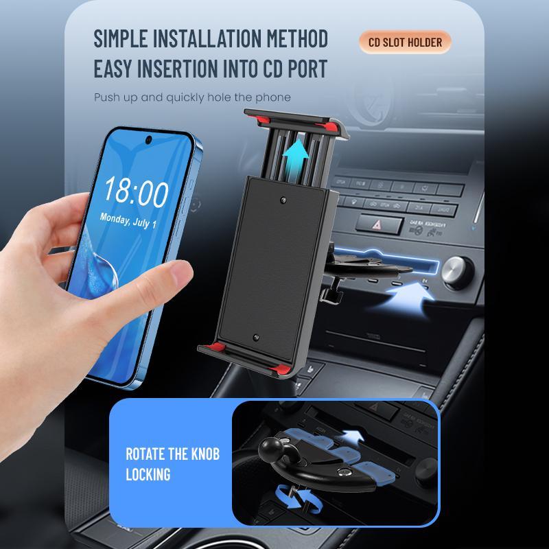 Car Slot Tablet & Phone Holder, Car Tablet & Phone Mount, Adjustable Thickness Car Tablet & Phone Holder, Compatible with 4.7-12 Inch Tablet & Phone