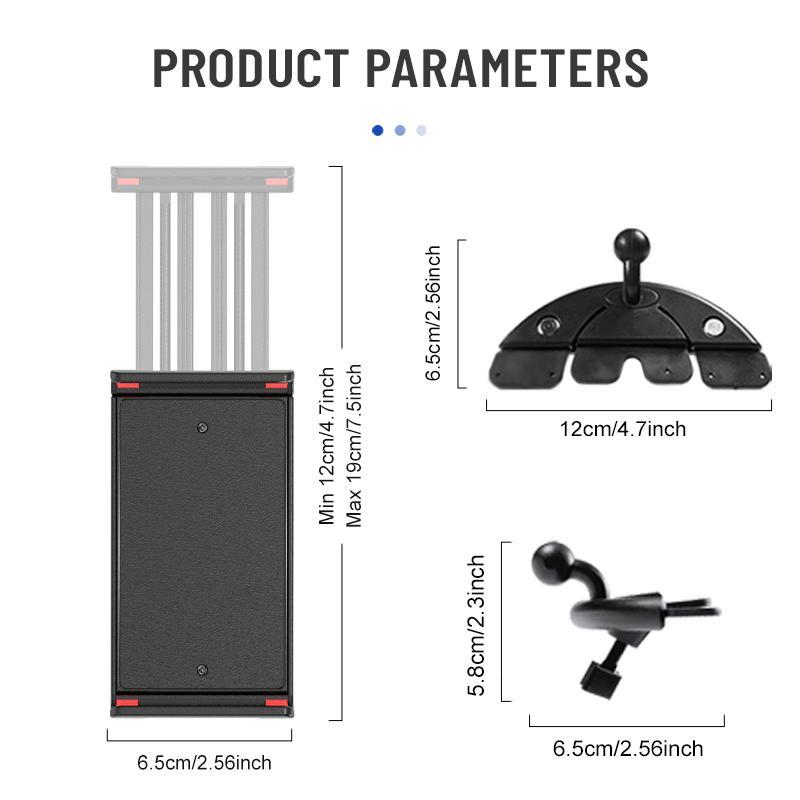 Car Slot Tablet & Phone Holder, Car Tablet & Phone Mount, Adjustable Thickness Car Tablet & Phone Holder, Compatible with 4.7-12 Inch Tablet & Phone