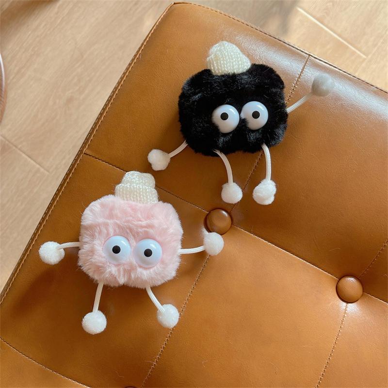 Cute Cartoon Coal Ball Design Plush Earphone Case, 1 Count Earphone Protective Cover, Earphone Accessories Compatible with AirPods 1 2 3 4 AirPods Pro