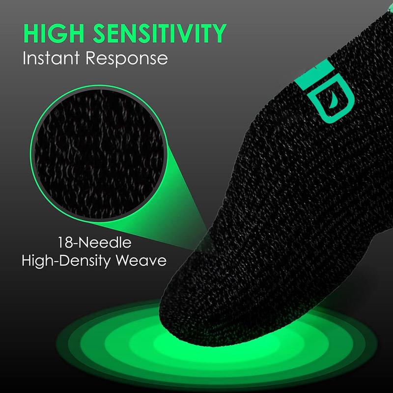 GAMINJA Finger Glove, Anti-slip Fingertip Gloves, Anti-sweat Touch Screen Game Finger Thumb Cover, Console Accessories for PUBG Mobile Game