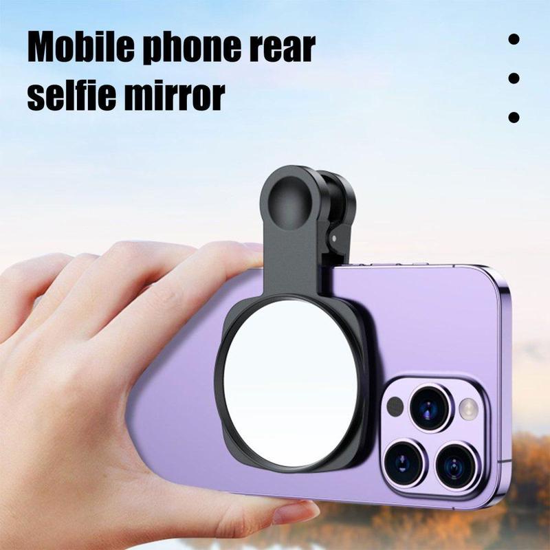 Phone Camera Mirror, Phone Clip-on Design Selfie Mirror, Selfie Accessories for Women & Girls, Fashion Phone Accessories