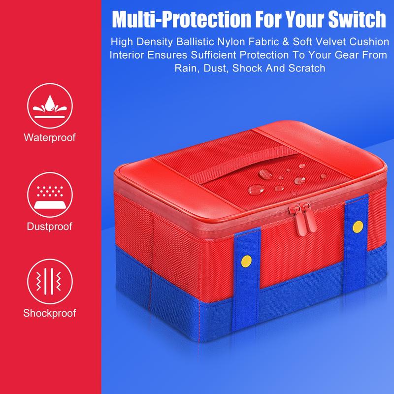 Switch Carry Case, Storage Carrying Case Compatible For Switch Switch OLED Soft Shell Protective Travel Case for Switch Console Pro Controller & Accessories