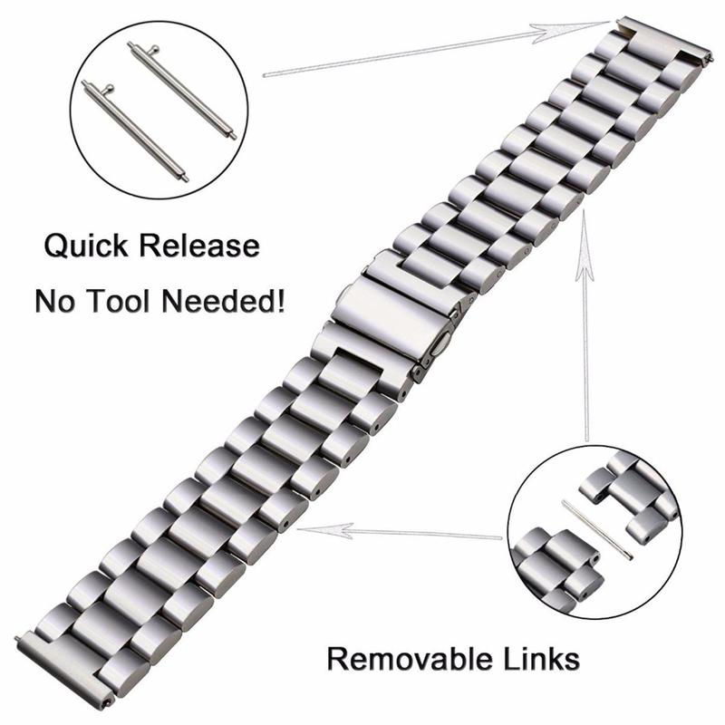 Stainless Steel Watch Band, Watch Band for Samsung Galaxy Watch 3, Watch Band for Samsung Watch 4 Huawei GT2 GTR, Wearable Accessories