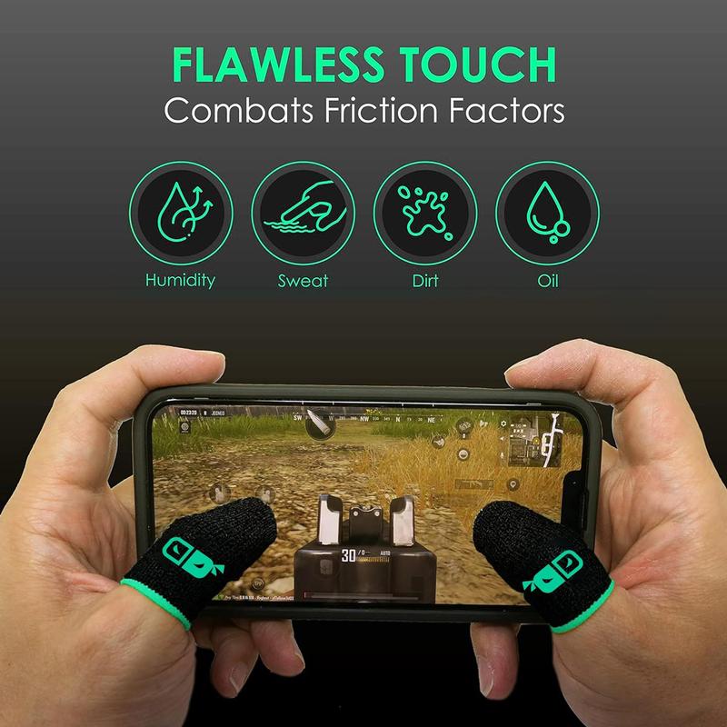 GAMINJA Finger Glove, Anti-slip Fingertip Gloves, Anti-sweat Touch Screen Game Finger Thumb Cover, Console Accessories for PUBG Mobile Game