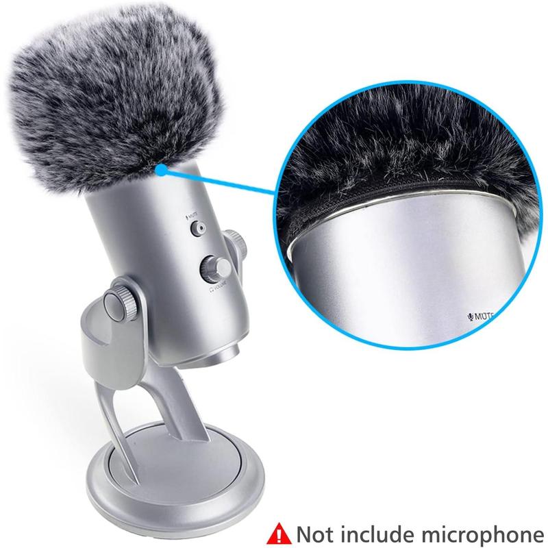 Microphone Furry Windscreen Muff, Mic Pop Filter Mask Shield for Blue Yeti, For Yeti Pro Microphones