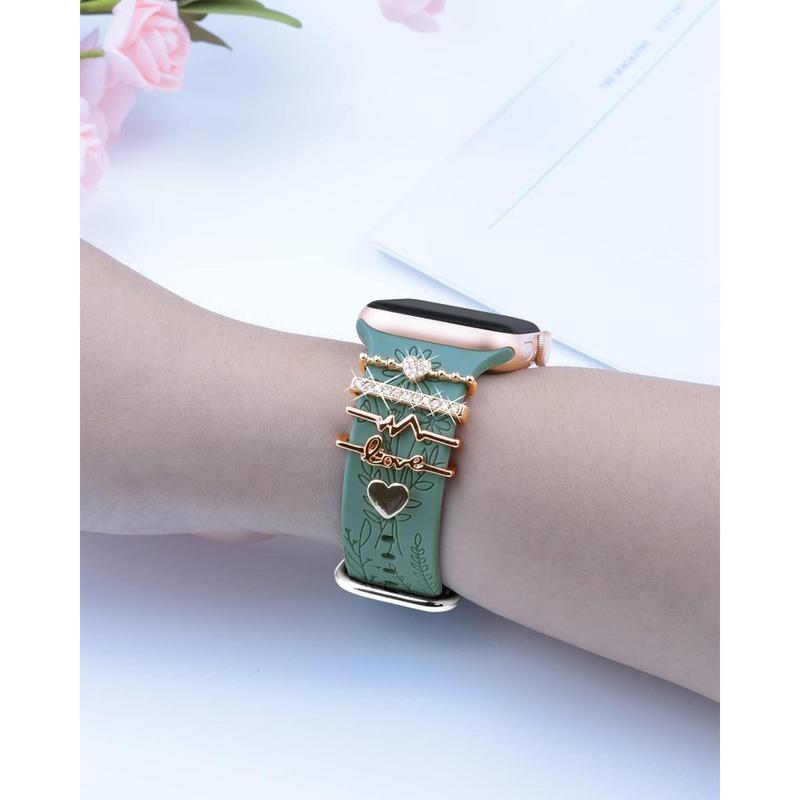 Watch Band Charms (Band Included), Compatible with Apple Watch Band 38mm 40mm 41mm,