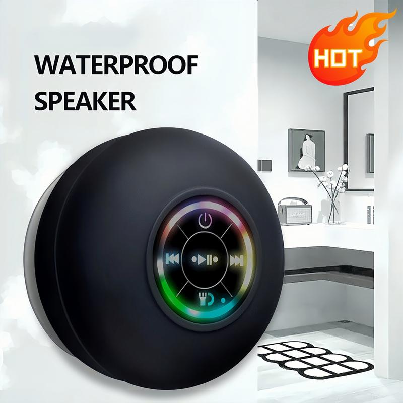 Mini Bluetooth Shower Speaker,Portable Bluetooth-compatible Speaker for Beach, Shower & HomeMini Portable Wireless Speaker.ortable Wireless Speaker with Suction Cup.Pairs Easily to Phones,Tablets, Computer.Gift for Men & Women.