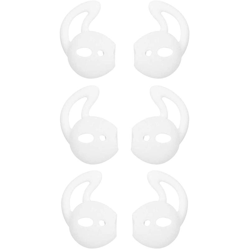 Air Pods Earbud Hooks Ear Hook Cover Ear Tip Ear Gel Anti-Slip Cover  Compatible with Air Pods 2 & Air Pods 1 or Ear Pods, 3 Pairs White, WH3