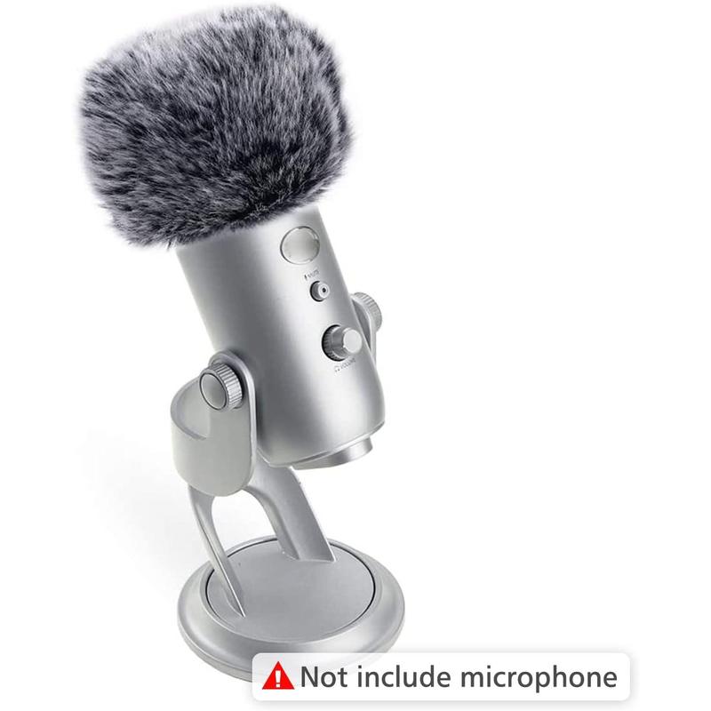 Microphone Furry Windscreen Muff, Mic Pop Filter Mask Shield for Blue Yeti, For Yeti Pro Microphones