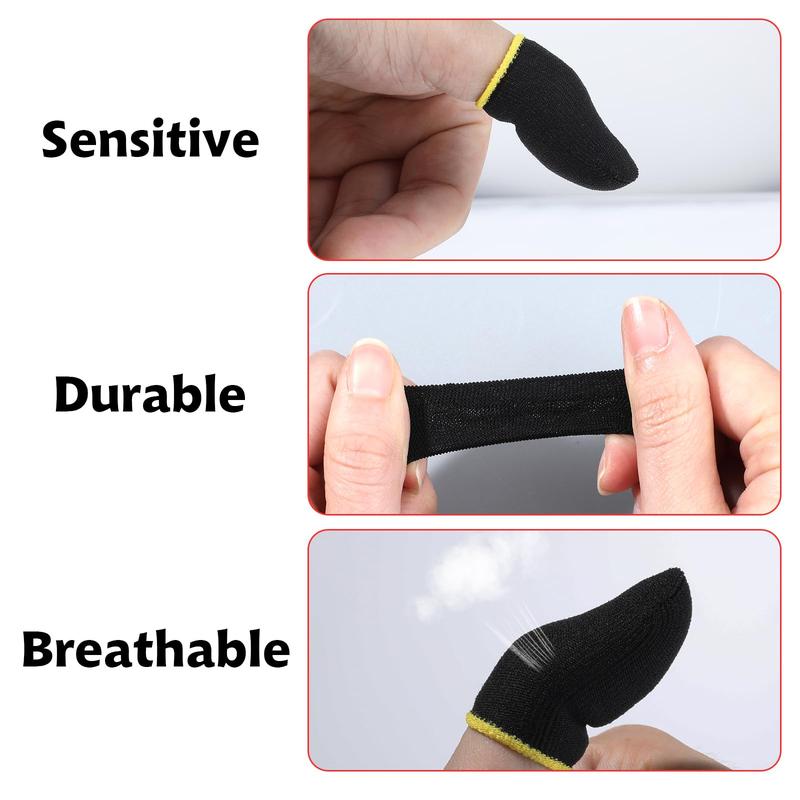 30pcs Gamer Finger Sleeves Carbon Compression Support Thumb Gloves Touchscreen Finger Cover Anti Sweat Mobile Phone Tablet Gaming Stabilizer for All Touchscreen Devices