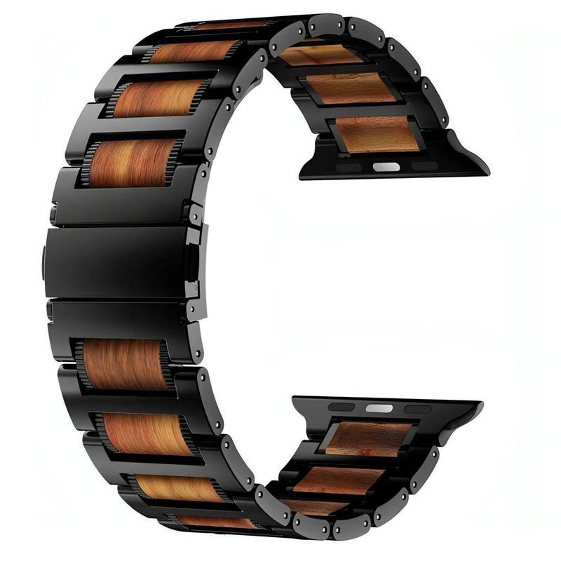 Apple Watch Wooden Stainless Band - Durable and Adjustable Men's Accessory - Accessories