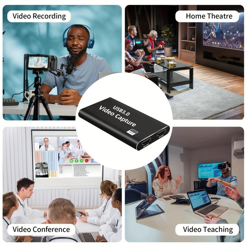 USB 3.0 Capture Card for Summer Gift, 4K@30HZ HDMI Audio & Video Capture Card, USB3.0 High-speed Transmission, Video Recorder Device For Game Recording, Suitable For Nintendo Nintendo Switch, Live Streaming