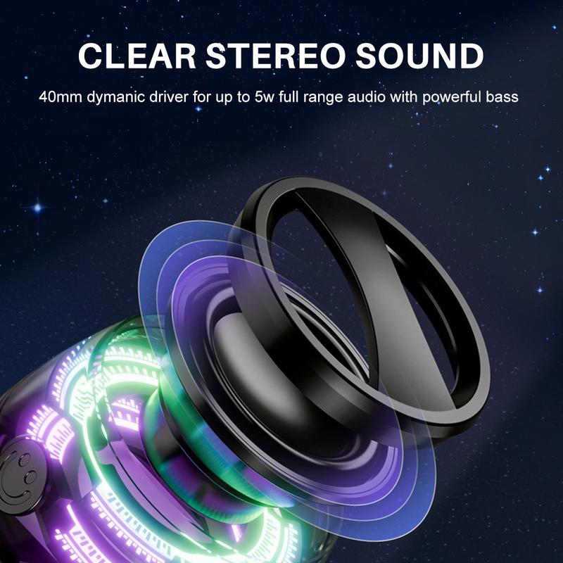 Mini Speaker With RGB Lighting, an Be Used As A Phone Stand, Magnetic Wireless Speaker, Suitable For Smartphones And Tablets Christmas Holiday Gifts And Other Multi-purpose Gift