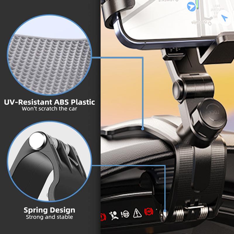 Car Dashboard Phone Holder Mount,  360 Degree Rotation Multifunctional Clip Design Phone Mount Compatible With 4-7 inch cellphones