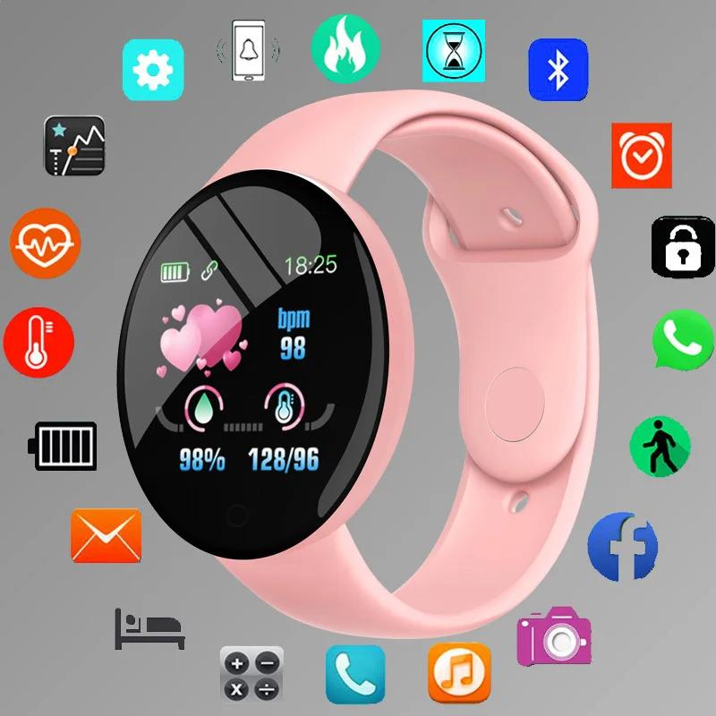 Round Digital Smart Sport Watch Women Watches Digital Led Electronic Bluetooth Fitness Wristwatch Men Kids Hours Dropshipping