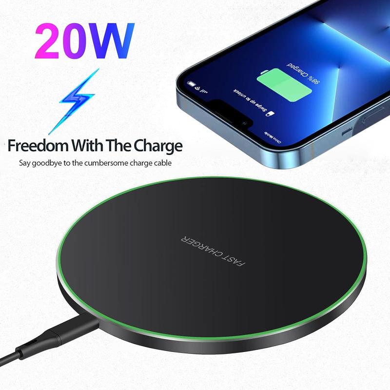 FDGAO Wireless Charger Station,20W Max Wireless Charging Pad for iPhone 16 15 14 13 12 SE 11 X XS XR X 8,AirPods;Fast Wireless Charge Mat for Samsung Galaxy S24 S23 S22 Note,Pixel LG G8 7 wireless charger