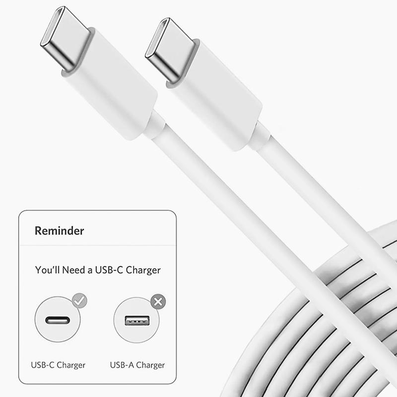 Premium USB-C to USB-C Cable (3 6FT) – Fast charging, data sync, durable & efficient for quick, reliable performance.