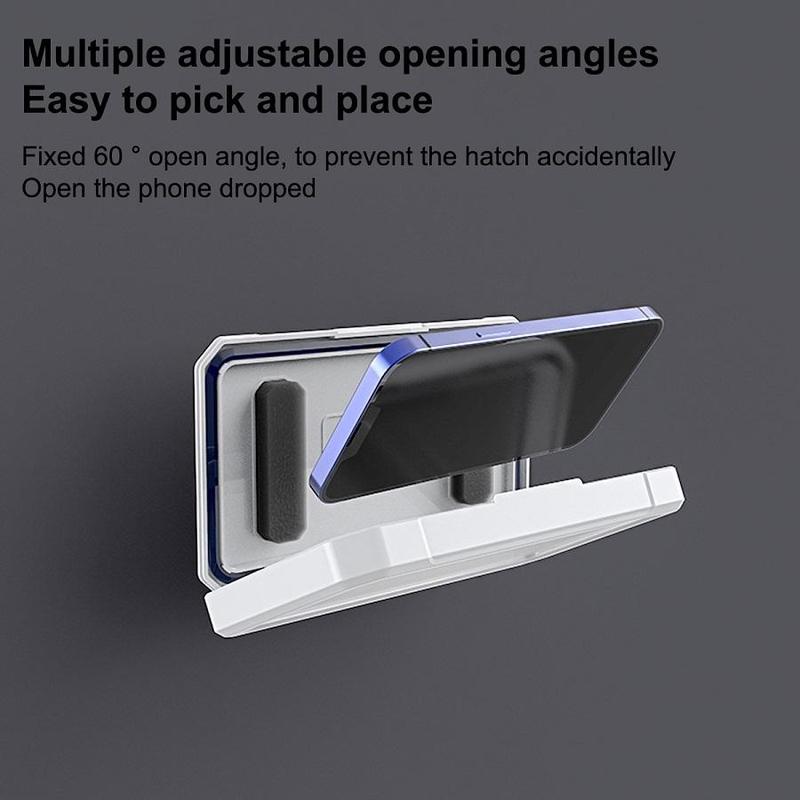 Phone Holder with Adjustable Opening Angles, Waterproof & Anti-fog Mirror Phone Case, Freely Retractable Phone Holder for Bathroom & Multiple Scenarios