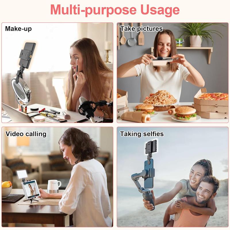 Portable Selfie Light, USB Rechargeable LED Clip for iPhone Android, Phone Tablet Camera Fill Light for Vlogging, Live Streaming, Makeup, Fall & Zoom Calls