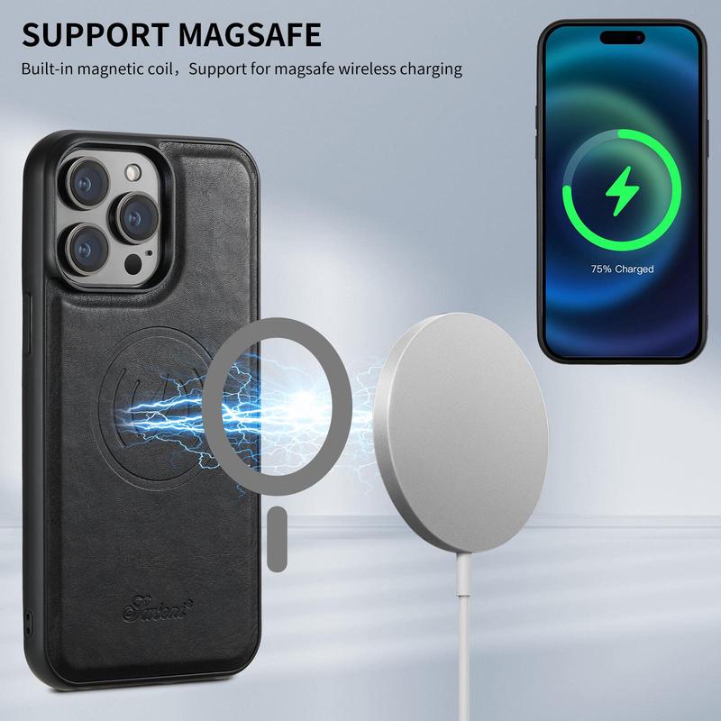 Magnetic Phone Case for Summer Gift, Shockproof Phone Cases, Phone Case Cover with Card Holder Phone Holder, 2 in 1 Protective Phone Case for iPhone 12 13 14 15 Pro Max, Fall Gift for iPhone 16 Pro Max Case