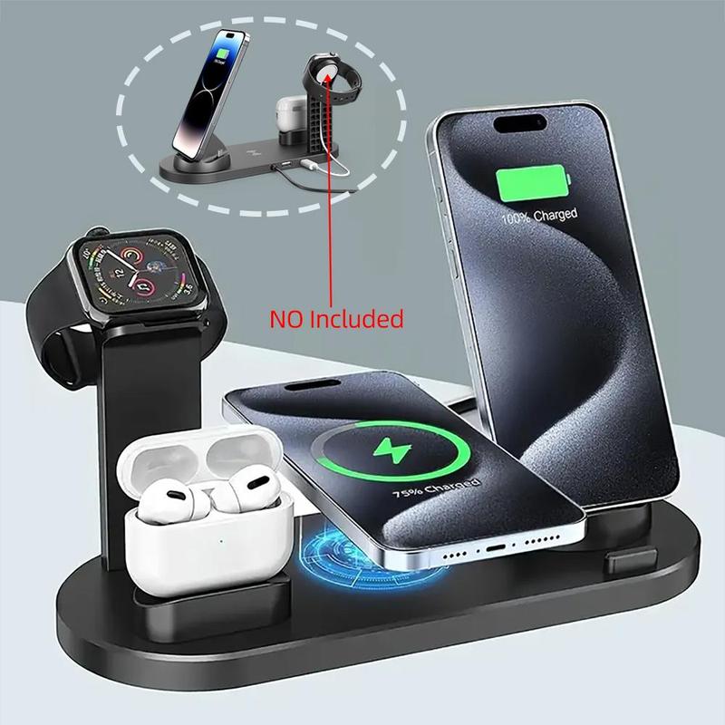 15W Fast Charging Stand, Multifunctional Foldable Charging Charger for Multiple Devices, Portable Charger for iPhone & Apple Watch & AirPods & Samsung