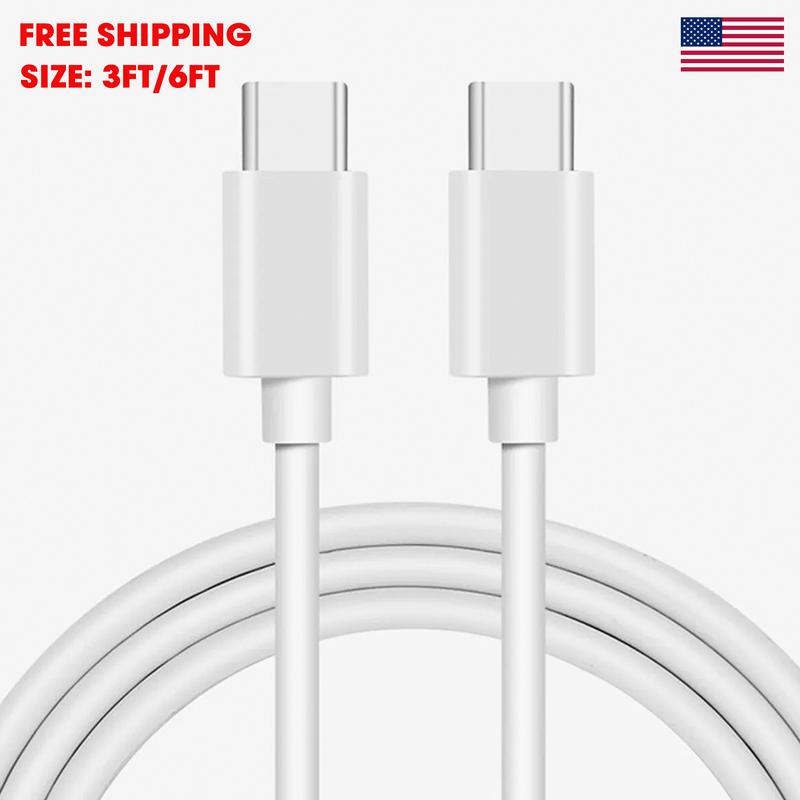 Premium USB-C to USB-C Cable (3 6FT) – Fast charging, data sync, durable & efficient for quick, reliable performance.