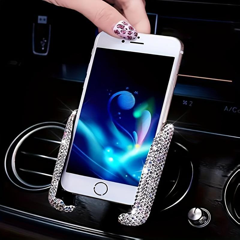 Rhinestone Decor Car Phone Holder, Car Air Vent Phone Holder, 360 Degree Adjustable Phone Bracket, Universal Car Interior Accessories