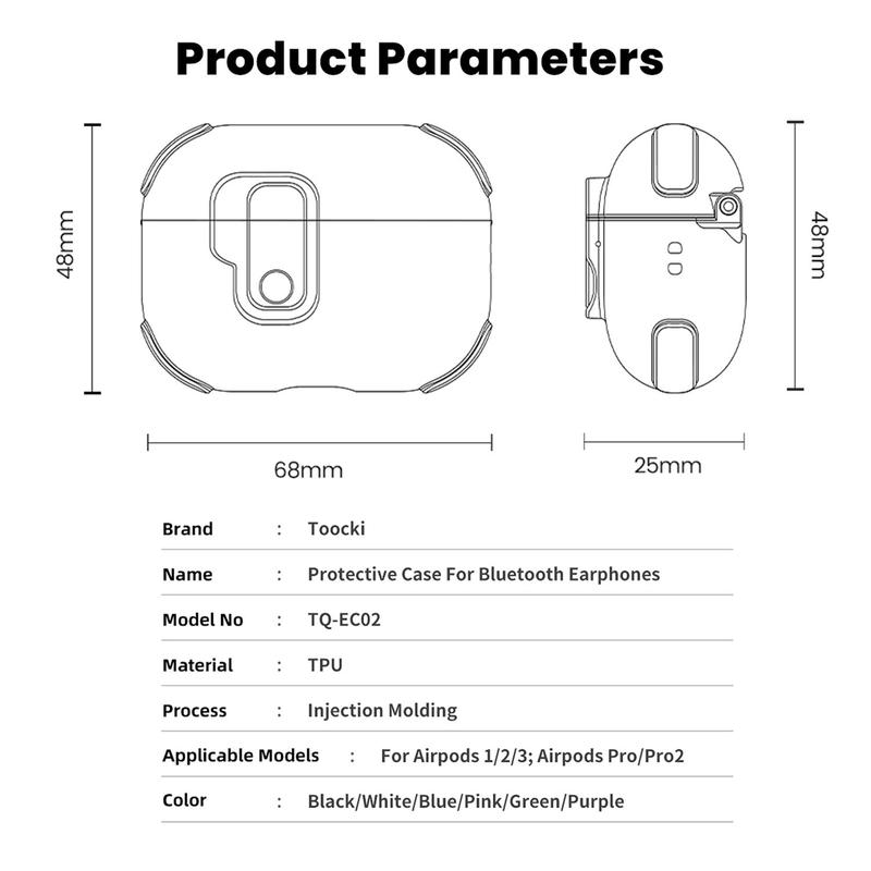 Toocki clear protective case for AirPods Pro 2nd generation case, with magnetic safety lock, Magsafe one-click opening function, matches Airpod Pro case and Airpod Pro 2 case