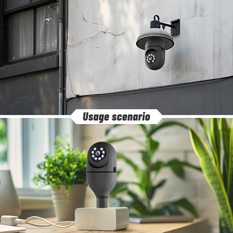 NOAHTEC Light Bulb Security Camera with 3MP HD Infrared Night Vision, Two-Way Talk, and Human Detection - Compatible with Alexa